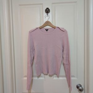 Express Pink Long Sleeve Ribbed Top